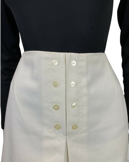 VINTAGE 60s 70s BRIGHT WHITE MOD MINI SHORT SKIRT 8