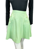 VINTAGE 60s 70s MINT GREEN CREAM MOD MINI A-LINE SKIRT 4