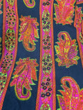 VTG 60s 70s BLUE NEON PINK GREEN PSYCHEDELIC FLORAL PAISLEY DAGGER SHIRT 14 16