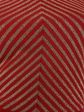 VTG 60s 70s MOD BRIGHT RED GOLD STRIPED ROLL NECK FESTIVE DISCO MAXI DRESS 8