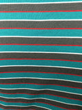 VINTAGE 70s STYLE 90s GREEN GREY RED WHITE STRIPED MOD SHIRT 10