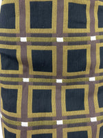 VINTAGE 60s 70s BROWN BLACK YELLOW WHITE GEOMETRIC SQUARE MOD SHIFT DRESS 10 12