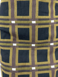 VINTAGE 60s 70s BROWN BLACK YELLOW WHITE GEOMETRIC SQUARE MOD SHIFT DRESS 10 12