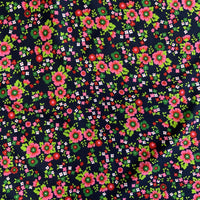 VINTAGE 60s 70s GREEN PINK RED BLUE FLORAL FLOWER POWER SCARF