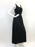 VINTAGE 60s 70s BLACK GRECIAN ELEGANT STUDIO 54 SLEEVELESS MAXI DRESS 8 10