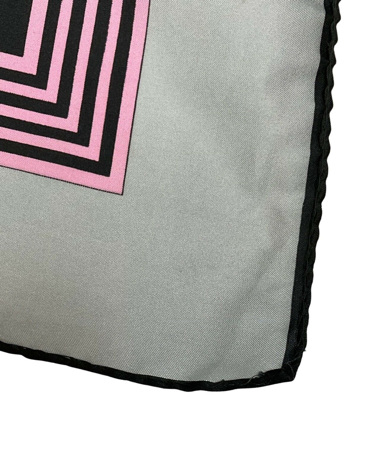 VTG 60s 70s GREY BLACK PINK GEOMETRIC SQUARE LEONARD PARIS SIGNATURE SCARF