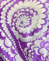 VINTAGE 60s 70s PURPLE WHITE BLACK PSYCHEDELIC SPIROGRAPH MOD BLOUSE 10 12