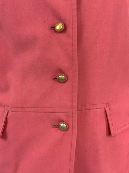 VINTAGE 60s SALMON PINK GOLD OVERSIZED BOX CHESTERFIELD SWING COAT 14 16