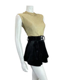 VINTAGE 60s 70s METALLIC GOLD DISCO STUDIO 54 SLEEVELESS LUREX BLOUSE TOP 12 14