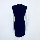 VINTAGE 1960S SEQUIN BLACK VELVET EMBELLISHED MINI DRESS 10 12