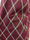 VINTAGE 60s 70s PLUM PURPLE GREEN WHITE DIAMOND CHECKED MOD SKIRT 8 10