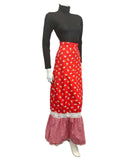 VTG 60s 70s RED WHITE BLUE DAISY FLORAL RUFFLED MOD BOHO PRAIRIE MAXI SKIRT 4