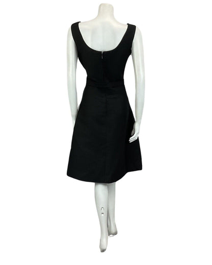 VINTAGE 60s 70s BLACK A-LINE MOD MINI PARTY CHRISTMAS EVENING DRESS 12