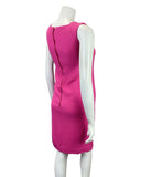 VINTAGE 60s 70s BARBIE PINK DIAMOND SHIRRED SLEEVELESS TUNIC MOD DRESS 4 6