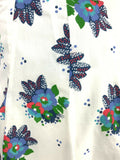 VTG 60s 70s WHITE BLUE GREEN RED FLORAL PSYCHEDELIC CIRCLE SKIRT 8