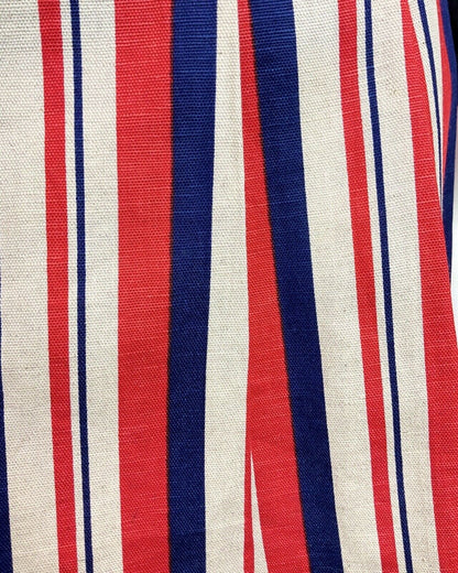 VINTAGE 60s 70s RED BLUE WHITE STRIPED PLEATED MOD MINI SKIRT 6 8