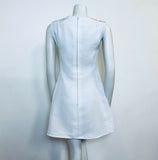 VINTAGE 1960S WHITE GOLD MOD MINI SHIFT DRESS 8 10