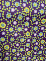 VTG 60s 70s PURPLE DAISY LIME GREEN BLUE PSYCHEDELIC FLORAL MAXI DRESS 8 10