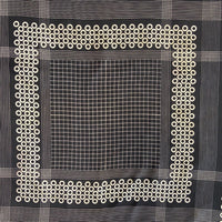 VINTAGE 60s 70s BLACK AND WHITE GEOMETRIC MOD SCARF