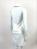 VINTAGE 60s 70s WHITE RED GREEN BUTTON BIB FRONT MOD SCOOTER SHIFT DRESS 6 8