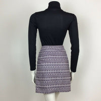 ORIGINAL VTG 60s PURPLE BUTTON UP MINI SKIRT SZ 8