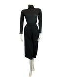 VINTAGE 60s 70s BLACK MOD WOOL CULOTTES CROPPED TROUSERS 8