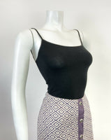 VINTAGE 60s 70s PURPLE CREAM GEOMETRIC IKAT BIRDS EYE MOD A-LINE SKIRT 8 10