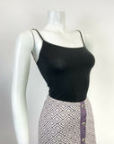 VINTAGE 60s 70s PURPLE CREAM GEOMETRIC IKAT BIRDS EYE MOD A-LINE SKIRT 8 10