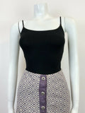 VINTAGE 60s 70s PURPLE CREAM GEOMETRIC IKAT BIRDS EYE MOD A-LINE SKIRT 8 10