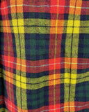 VINTAGE 60s 70s GREEN YELLOW RED TARTAN MOD TASSELED WOOL KILT SKIRT 8