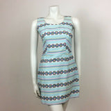 60S VINTAGE CUTE BLUE WHITE VINTAGE FLOWER DAISY TULIP MINI DRESS 8