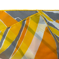 VINTAGE 60s 70s YELLOW, GREY, WHITE, ABSTRACT, GEOMETRIC, MOD, RETRO, SCARF