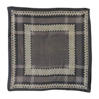 VINTAGE 60s 70s BLACK AND WHITE GEOMETRIC MOD SCARF