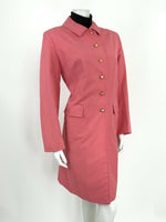 VINTAGE 60s SALMON PINK GOLD OVERSIZED BOX CHESTERFIELD SWING COAT 14 16