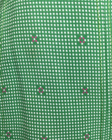 VINTAGE 60s 70s APPLE GREEN WHITE PINK GRID CHECKED GEOMETRIC PLEATED SKIRT 8