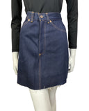 VINTAGE 70s DARK BLUE LEVIS RAW-CUT DENIM SKIRT 6