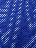 VINTAGE 60s 70s BLUE WHITE POLKADOT PETER PAN COLLAR CROCHETED SHIFT DRESS 6 8