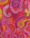 VINTAGE 60s 70s PINK YELLOW PSYCHEDELIC DAISY PAISLEY DOTTY MAXI SKIRT 8