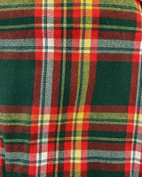 VINTAGE 60s 70s GREEN RED YELLOW TARTAN CHECKED BUCKLE MOD KILT SKIRT 6