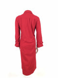 60s 70s VINTAGE PILLARBOX CHERRY RED WOOL WINTER DRESS MAXI DUSTER COAT 12 14