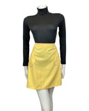 VINTAGE 60s 70s PALE YELLOW MOD A-LINE MINI SKIRT 8