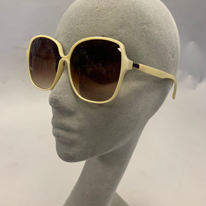 CREAM OVERSIZED SQUARE VINTAGE STYLE 70s SUNGLASSES