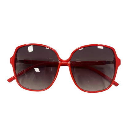 RED OVERSIZED SQUARE VINTAGE STYLE 70s SUNGLASSES