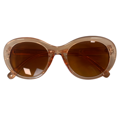 PEACH / BROWN ROUND OVAL VINTAGE STYLE 60s 70s SUNGLASSES