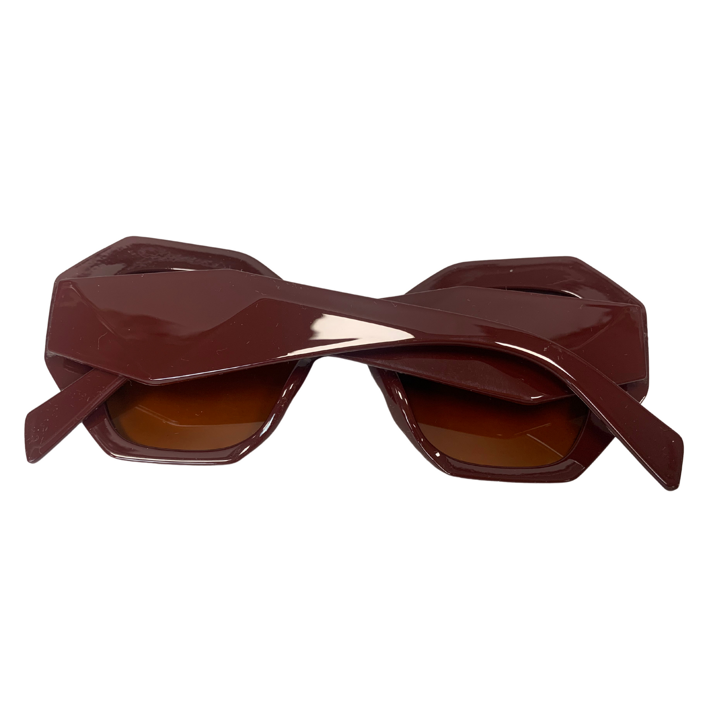 WINE RED OVERSIZED SQUARE GEOMETRIC VINTAGE STYLE 70s SUNGLASSES