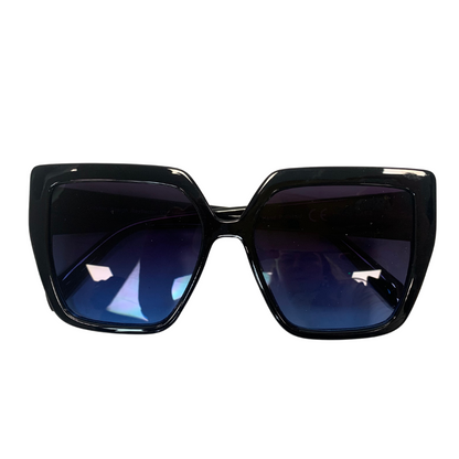 BLACK OVERSIZED SQUARE VINTAGE STYLE 70s SUNGLASSES