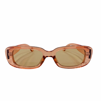 ORANGE PEACH RECTANGLE VINTAGE STYLE 60s SUNGLASSES