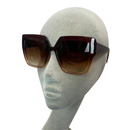 BROWN OVERSIZED SQUARE VINTAGE STYLE 70s SUNGLASSES