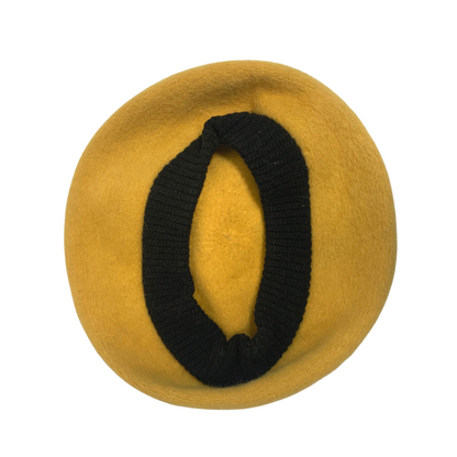 YELLOW BLACK VINTAGE 60s 70s BERET