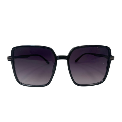 BLACK OVERSIZED SQUARE VINTAGE STYLE 70s SUNGLASSES